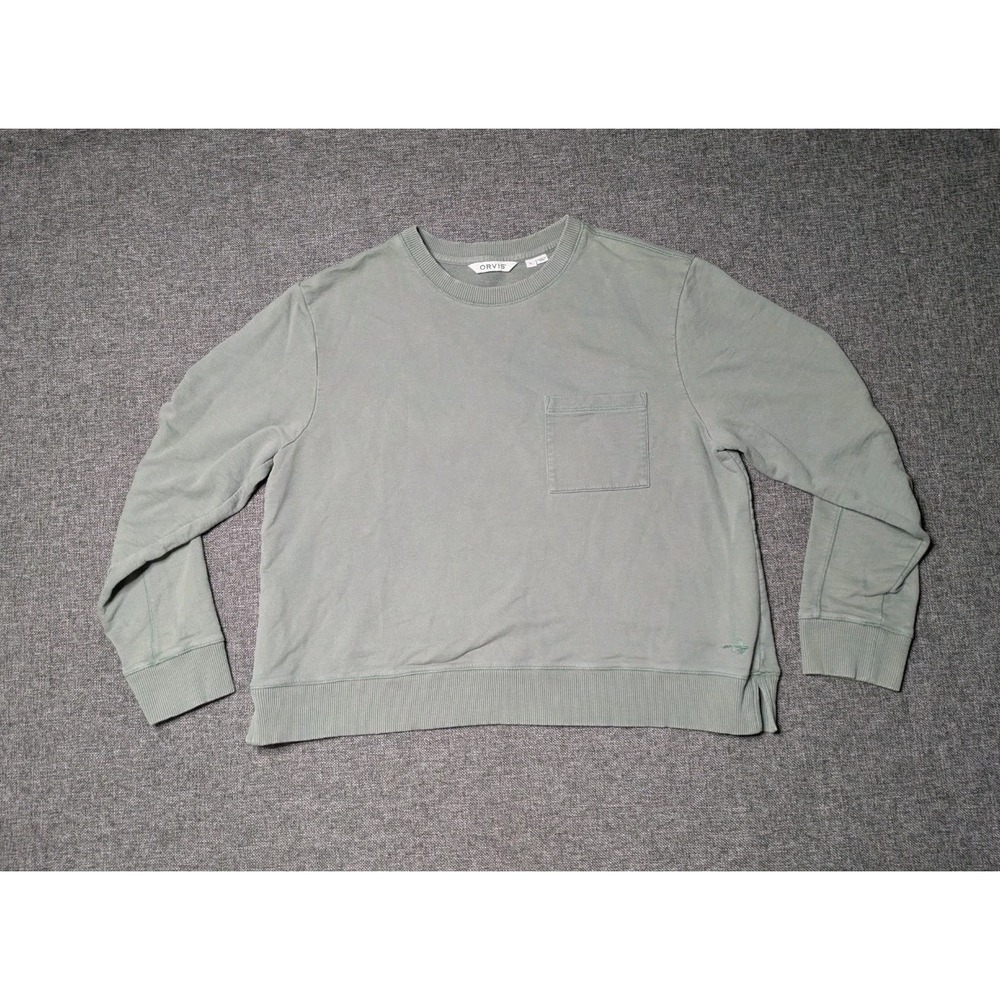 Orvis Mens Classic Crewneck Pullover Sweatshirt Soft Sage Green Men's Large